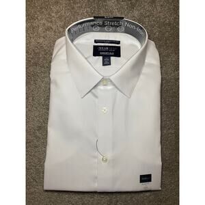 New Kenneth Cole AWEARness Essentials Slim Fit White Button Down, Size XL